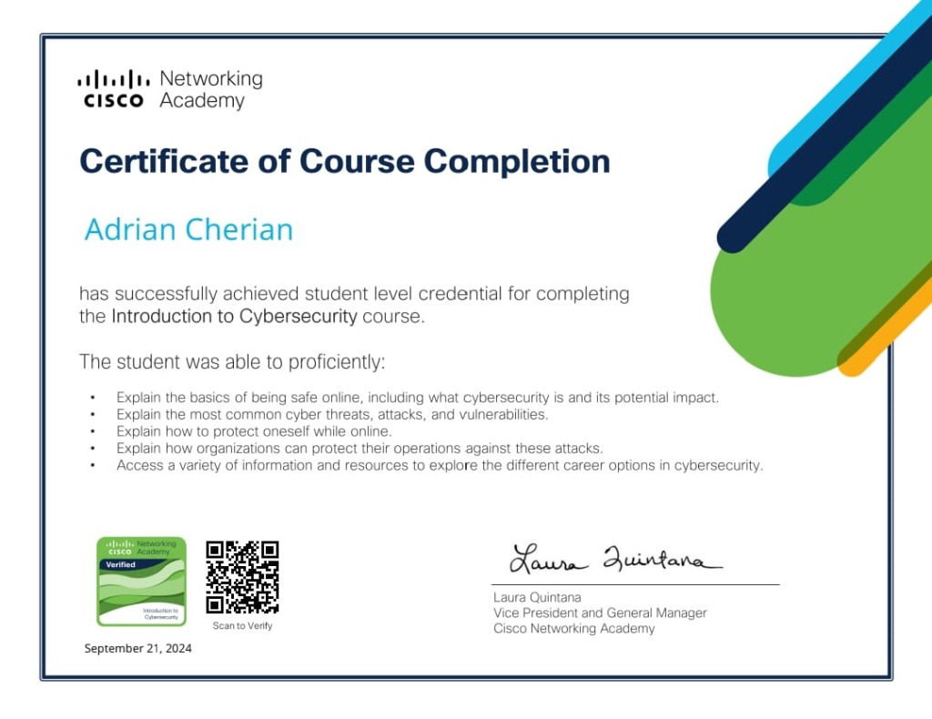 Introduction to Cybersecurity