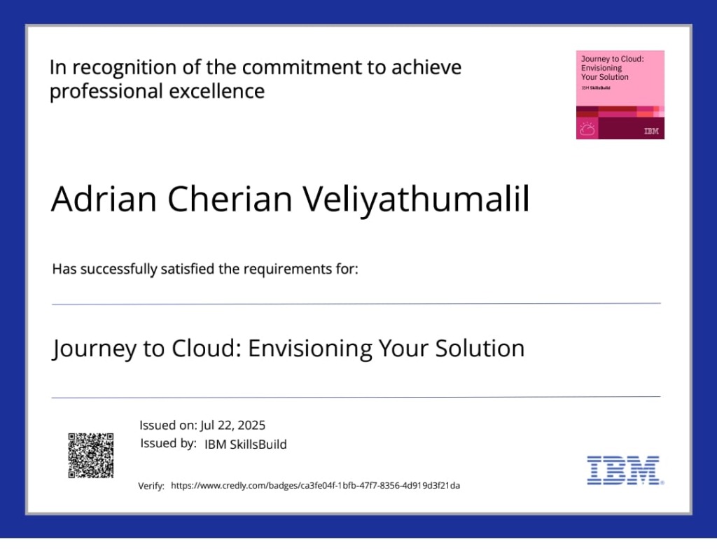 Journey to Cloud Certificate