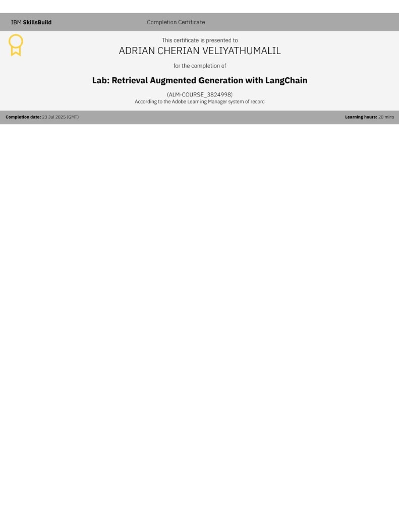 RAG with LangChain Certificate